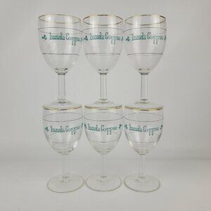 Vintage 6 Irish Coffee Stem 6" Wine Glass Goblet Clover Shamrock France